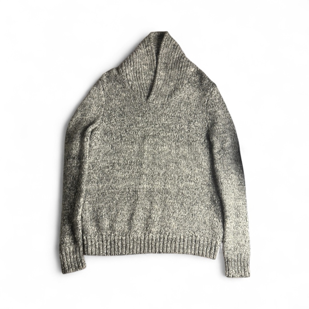 Express Unisex Heather Gray Shawl  collar Corp corp Sweater Long sleeve Sz L